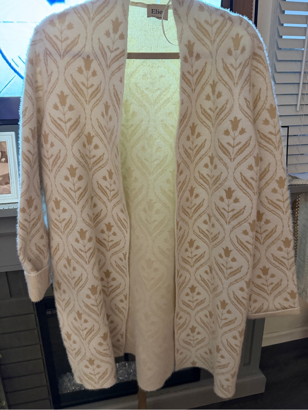 Elie Tahara Ivory Long Cardigan - Size Large